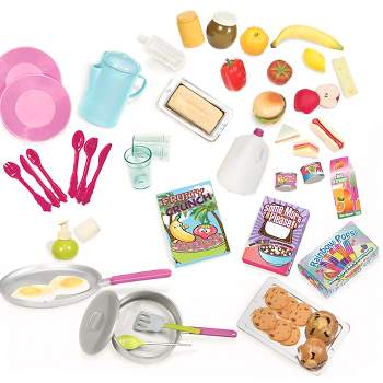 Our Generation Perfectly Fresh Mini Fridge & Play Food Accessory Set for  18 Dolls