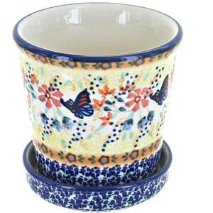 Blue Rose Polish Pottery P045 Manufaktura Flower Pot - 1 of 2