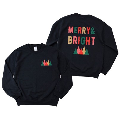 Simply Sage Market Women's Graphic Sweatshirt Merry and Bright Mountains Front and Back