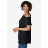 Woman Within Women's Plus Size Short-Sleeve Cold-Shoulder Tee - 4 of 4