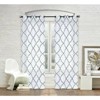 Kate Aurora Lux Home 2 Pack Shabby Trellis Semi Sheer Embroidered Clover Grommet Top Curtains - 2 of 4