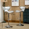 FONTOI 2PCS Upholstery Adjustable Swivel Barstools, Counter Stools with Back&Footrests for Living Room Kitchen Island, Silver, 17.75"*21.25"*34" - 3 of 4