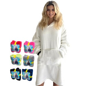 5 Star Super Deals 2 Sets - Soft Comfortable Hoodie fleece- Oversized Blanket Sweatshirt - Hooded, Large Pocket, Reversible - Warm - 1 of 4