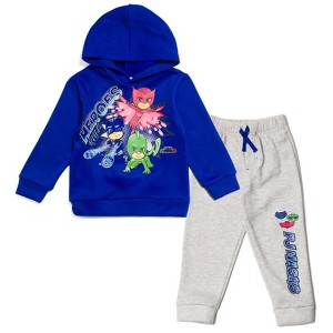 PJ Masks Gekko Owlette Catboy Fleece Pullover Hoodie and Pants Outfit Set Toddler - 1 of 4