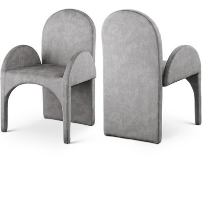 Meridian Furniture,Summer Velvet Dining Arm Chair, Set of 2