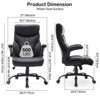Ergonomic PU Leather Gaming Office Chair | 90°-135° Reclining Backrest, 360° Swivel Wheels | Adjustable Height, 350LBS Capacity - 3 of 4