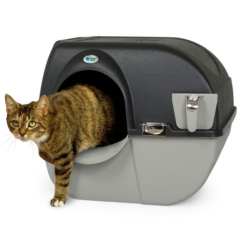 Omega Paw Elite Roll 'N Clean Self Cleaning Large-Sized Cat Litter Box with Sifting Grill and Paw Shaped Floor Protecting Non-Slip Mat, 6 of 8