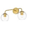 Elegant Lighting Genesis 2 light Brass and Clear Bath Sconce - image 4 of 4