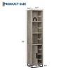 Tall Bathroom Cabinet, 70" Narrow Storage Cabinet with Door and Adjustable Shelf, Open Storage Freestanding for Laundry Room, Small Space, Grey - 4 of 4