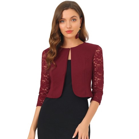 Maroon on sale lace cardigan