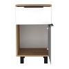 NicBex 16.14 inch Wide Nightstand with 1 Drawer,Modern Side Table with Large Storage Space and 4 Legs,Bedside Table for Bedroom,Living Room,Gray/Brown - 4 of 4