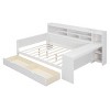 Wooden Full Size Bed Frame With Storage Shelves And 2 Storage Drawers,Multi-functional Bed With A Study Desk -Maison Boucle - 3 of 4