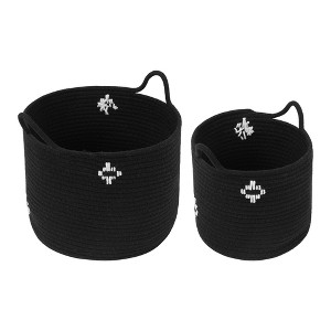 REGALWOVEN Odorless Cotton Rope Handcrafted Breathable Compact Size Open Storage Bins 7.5*7.1*7.9in, 9.8*8.3*10.6in 2 Packs - 1 of 4