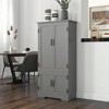 Yukimo 49" Floor Cabinet, Farmhouse Style Storage with Adjustable Shelves, Gray - 2 of 4