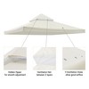 Yescom 8x8Ft 2-Tier Gazebo Top Replacement UV30+ for 2 Tier Outdoor Patio Canopy Cover Party Backyard Garden Ivory White - 3 of 4