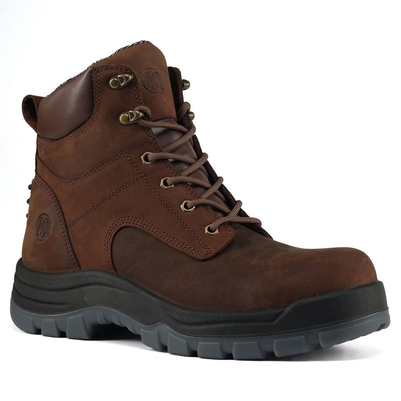 80N01BN Men's 6" Soft Toe Slip Resistant Water Resistant Anti-puncture Work Boots Durable BROWN 10.5EE SOFT TOE