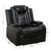 Tribesigns Breathable Leather Recliner Sofa Set with Adjustable Angle, Storage Buckets, Wireless Charger & LED Lighting,Black,for Living Room. - 2 of 4