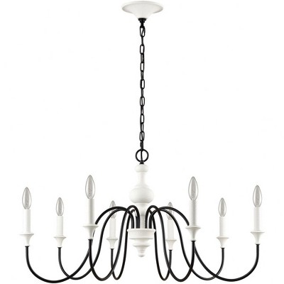 White and Black 8-Light French Country Chandelier