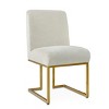 Set of 2 Mason Modern Dining Chairs With Gold Metal Sled Base Upholstered Fabric Dining Chairs-Maison Boucle - 4 of 4