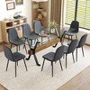 9-Piece Dining Set with Glass Table and 8 Armless Chairs - 2 of 4