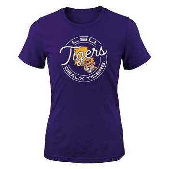 NCAA LSU Tigers Girls' Short Sleeve Crew Neck T-Shirt