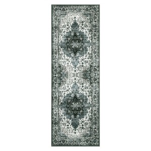 Washable Vintage Floral Area Rug for Living Room Bedroom, Soft Non Slip Floor Carpet for Dining Room Home Office - 1 of 4
