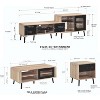 Kings Brand Furniture Nathan 3-Piece Living Room Set with TV Stand, Coffee Table & End Table, Modern Storage & Organization, Oak/Black Finish - 2 of 4