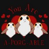 Girl's Star Wars Valentine's Day You Are A-Porg-Able T-Shirt - 2 of 4