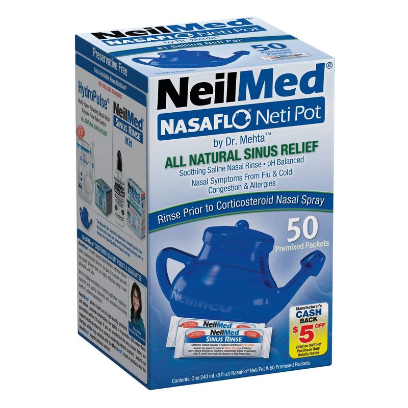 NeilMed NasaFlo Neti Pot Sinus Relief with Premixed Packets - 50ct, 3 of 7
