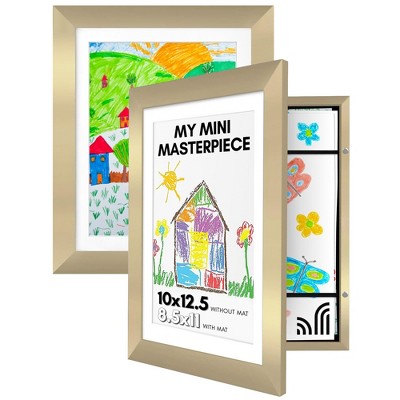 Americanflat Kids Art Frame with shatter-resistant glass - Front opening Wall Display for Artworks - Available in a variety of Colors
