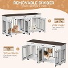 71'' Double Dog Crate Furniture with 3 Storage Drawers & Removable Divider - Stylish Indoor Kennel for Medium to Large Dogs - 4 of 4