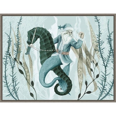 24" x 18" The Sea Santa Collection A Framed Wall Canvas - Amanti Art