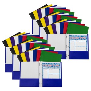 Two-Pocket Paper Portfolios with Prongs, Assorted Colors, Pack of 48 - 1 of 1