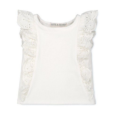 Hope & Henry Girls Eyelet Top Made With Organic Cotton 
