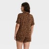 Women's Cloud Knit Short Sleeve Notch Collar Shirt and Shorts Pajama Set - Auden™ - 2 of 4