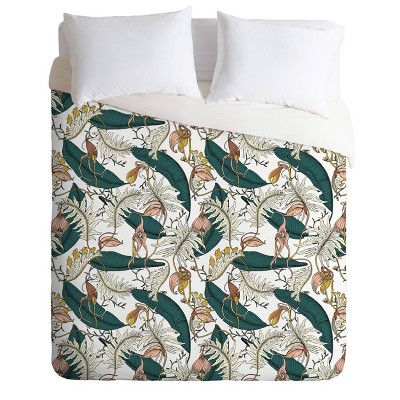 Twin/Twin XL Holli Zollinger Orchid Botanical Garden Amora Comforter Set Green - Deny Designs