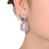Guili Sterling Silver White Gold Plated Halo Dangle Earrings with Colored CZ, A Stunning Jewelry Piece That Brings Sparkling Beauty to Any Look - 2 of 3