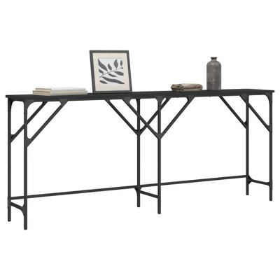 vidaXL Console Table Black 70.9 in.x11.4 in.x29.5 in. Engineered Wood