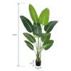 5.5 FT Artificial Bird of Paradise Tree, Plastic Canna Plant, 11 Trunks Fake Tree, Tall Decorative Faux Banana Tree, Indoor Outdoor Home Decor - 2 of 4