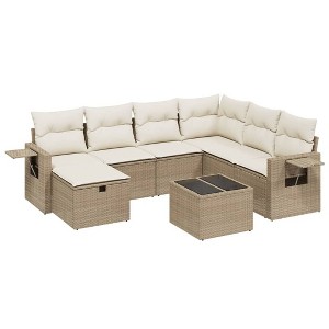 vidaXL Garden Sofa Set Beige - 1 of 4