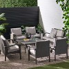 GDFStudio Hilary Outdoor Wicker 8 Seater Chat Set with Cushions - 3 of 4