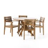 GDFStudio Brigitte Outdoor 5 Piece Rustic Acacia Wood Dining Set - 2 of 4
