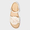 Kids' Teresa Satin Rosette Ankle Strap Sandals - Cat & Jack™ Ivory - 3 of 4