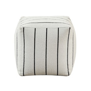 Vynxaria Cylindrical Chenille Pouf ¨C Modern Ottoman & Versatile Footstool - 1 of 3
