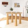 PexFix 45" Round Dining Table Kitchen Table for 4 with Arc-Shaped Edge Top and 4 Tapered Legs for Living Room Dining Room Coffee Office Sturdy Natural - 3 of 4