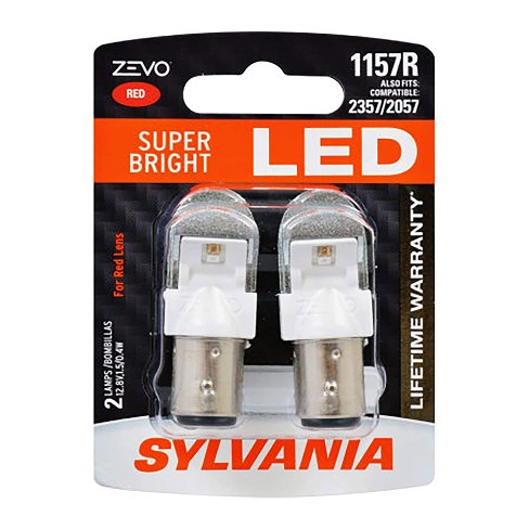 Sylvania Zevo 1157 Red Led Super Bright Interior And Exterior Rear Tail Brake Light Mini Light Bulb Set 2 Pack Target