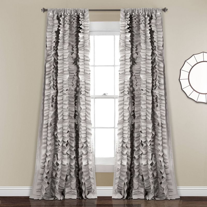 1pc 54&#34;x84&#34; Light Filtering Belle Curtain Panel Gray - Lush D&#233;cor, 1 of 8