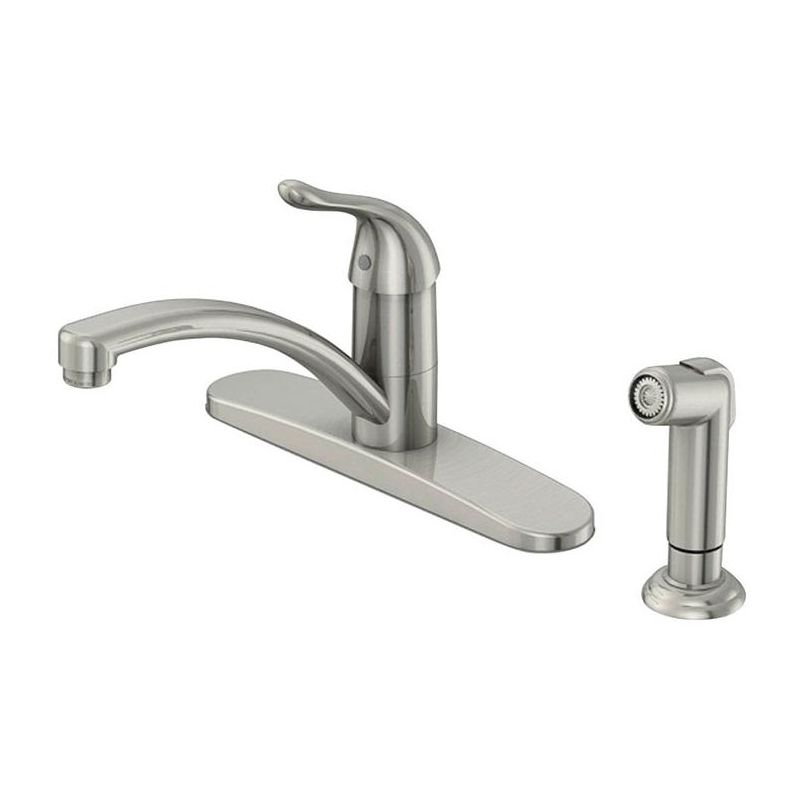 OakBrook Pacifica One Handle Brushed Nickel Kitchen Faucet Side Sprayer Included, 1 of 2