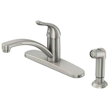 OakBrook Pacifica One Handle Brushed Nickel Kitchen Faucet Side Sprayer Included