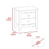 NicBex Wood Nightstand with 2 Drawers,Bedside Tables with Square Metal Handles for Bedroom,Living Room - 3 of 4